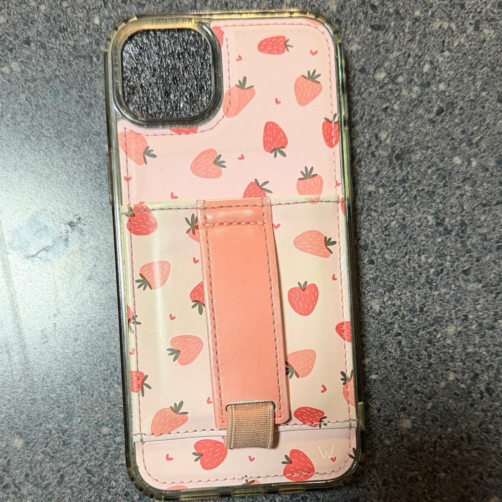 Walli iPhone 15 Plus Case - pink strawberry